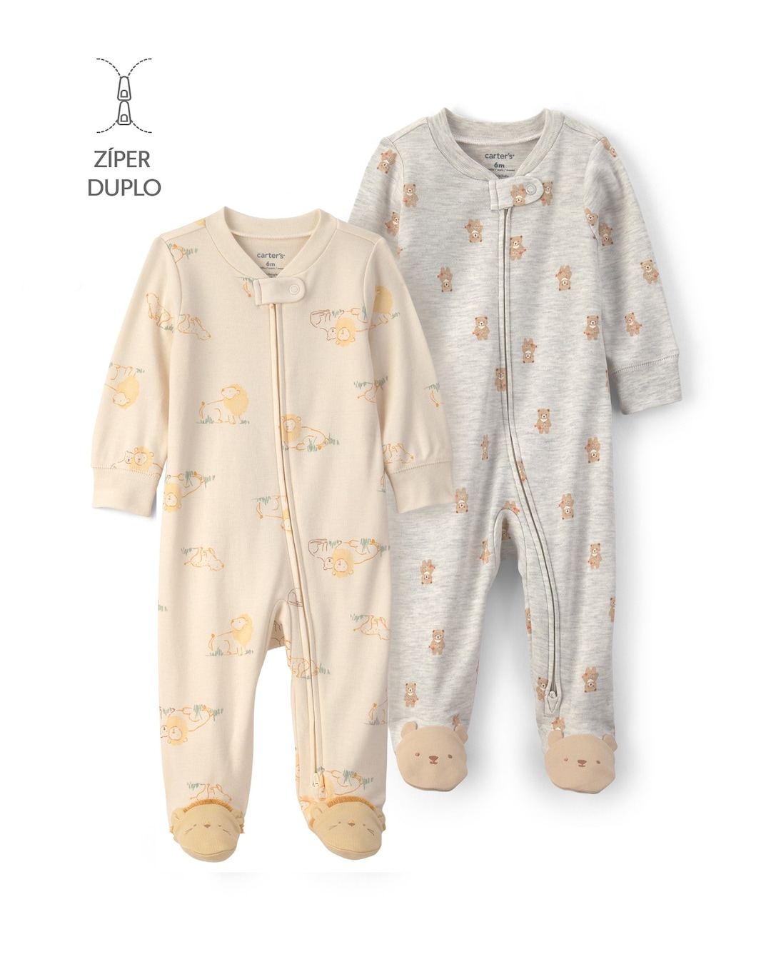 Kit macacão bebê 2 peças com pezinho estampado - Multicor | Carter'sde R$259,98 porR$ 219,9915% OFF