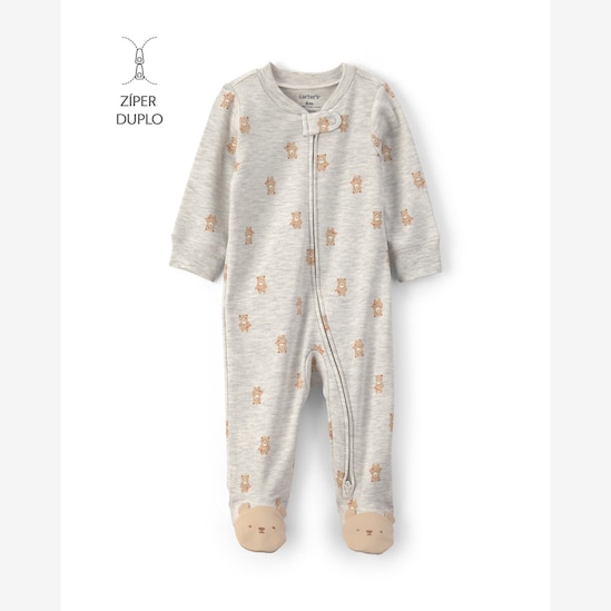 Kit macacão bebê 2 peças com pezinho estampado - Multicor | Carter's