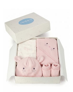 Enxoval bebê 4 peças estampado + caixa de presente P - Multicor | Carter's