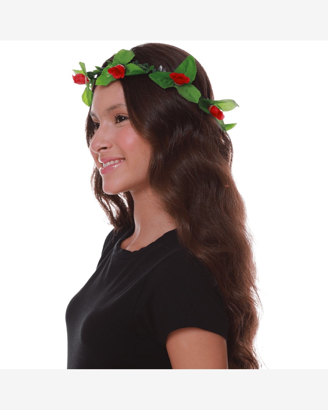 Tiara Flores Vermelha – Acessório para Festas e Fantasias