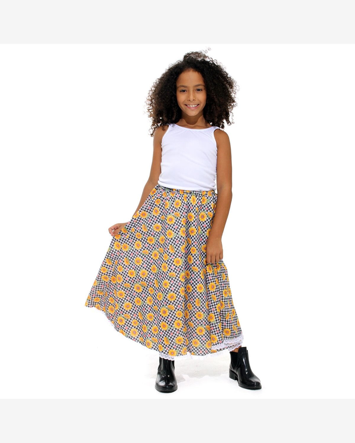 Saia Rodada Florida Infantil Riachuelo Saia Infantil Festa Junina