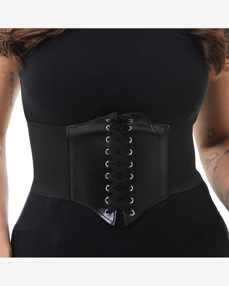 Riachuelo Corpete Preto Ajustável com Amarração Feminino