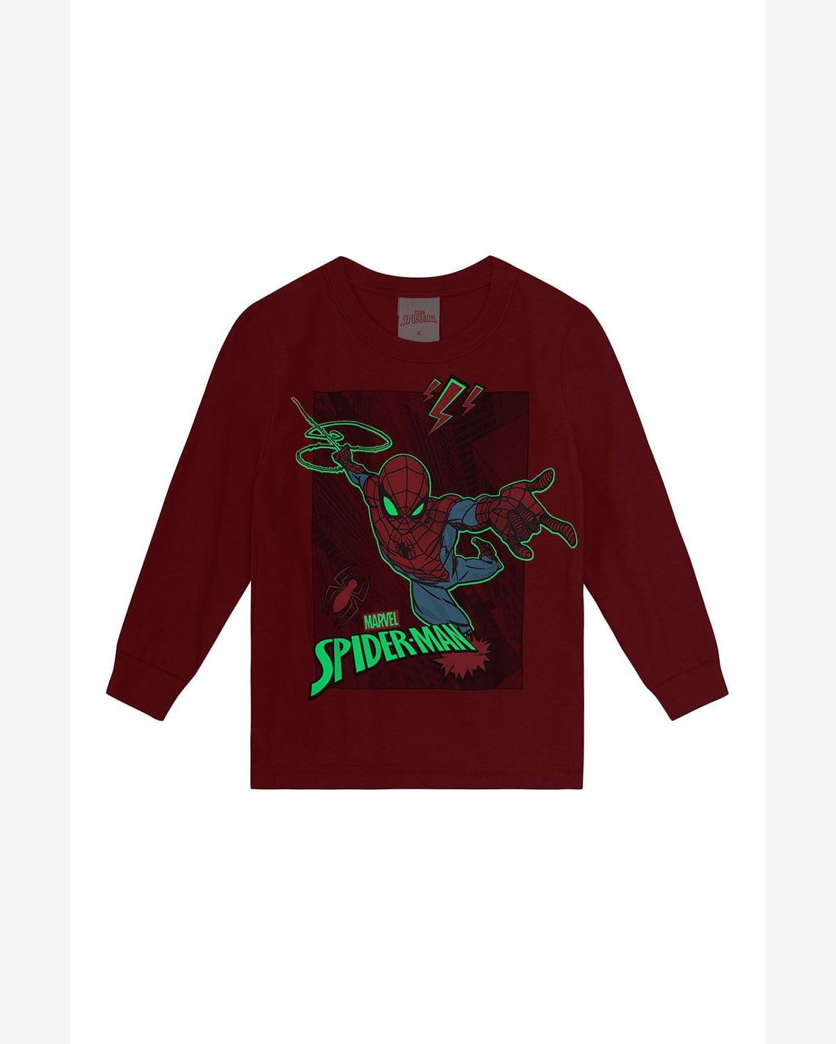 Camiseta infantil menino do Homem-Aranha brilha no escuro Brandili