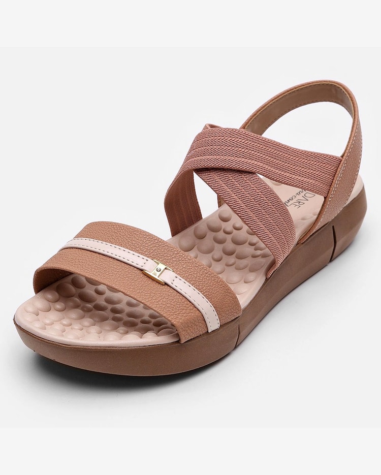 Riachuelo Sandália Anabela Baixa Modare Elástico Conforto Nude