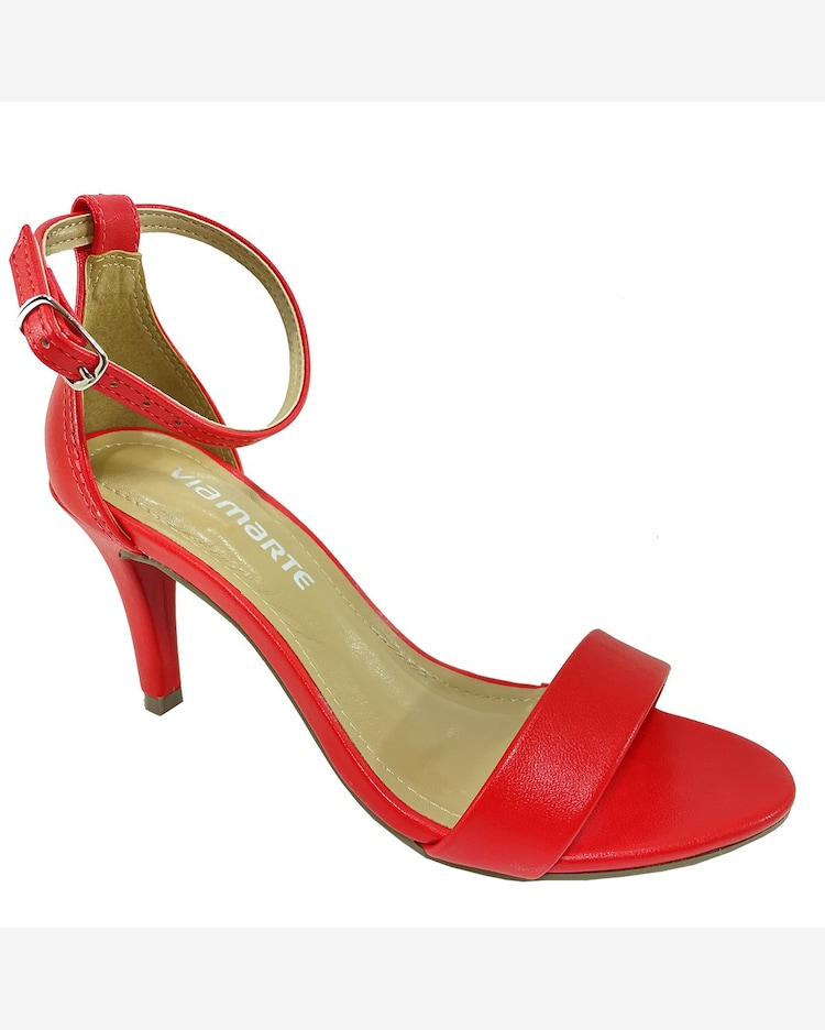 Riachuelo Sandália Via Marte Básica Salto Fino Feminina Vermelho