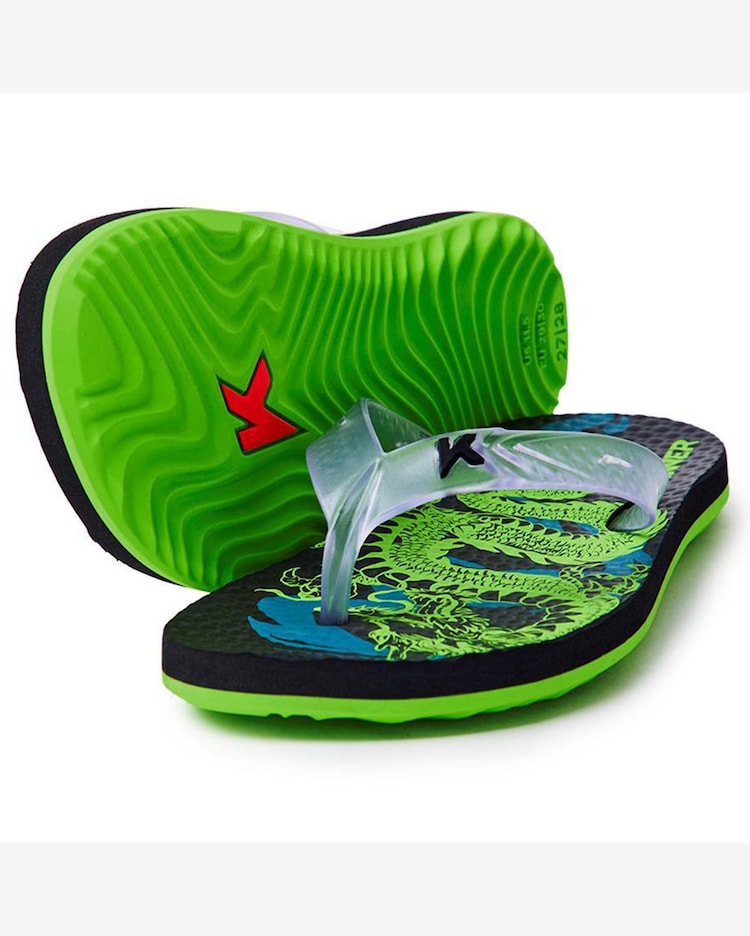 Chinelo Infantil Kenner Summer Dragon Kids Preto e Verde Riachuelo