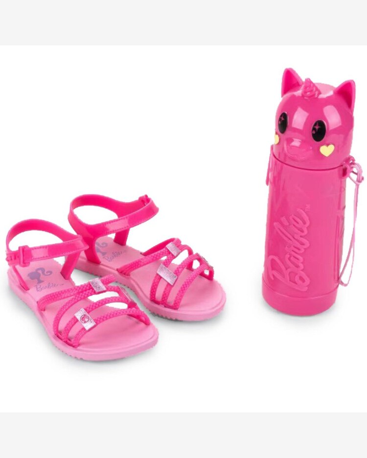 Sandália Infantil Grendene Kids Barbie Uni Menina Rosa Riachuelo