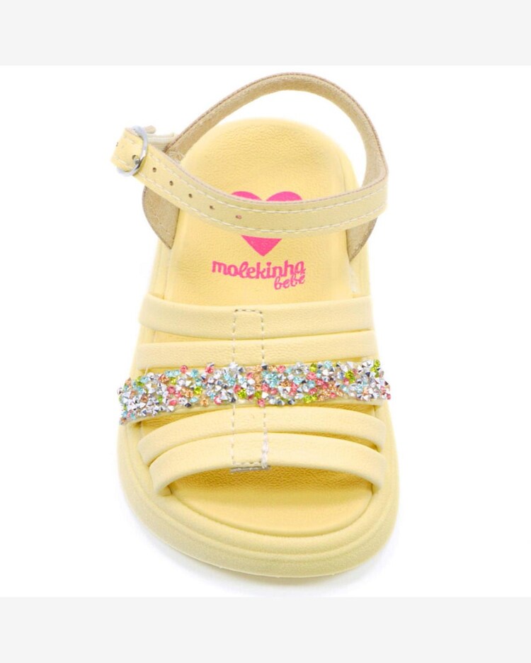 Sandália Infantil Molekinha Glitter Menina Amarelo Amarelo Riachuelo