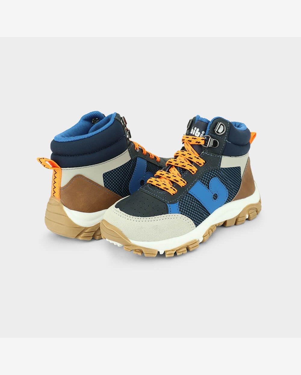 Abotinado Infantil Bibi Trail Azul com Laranja