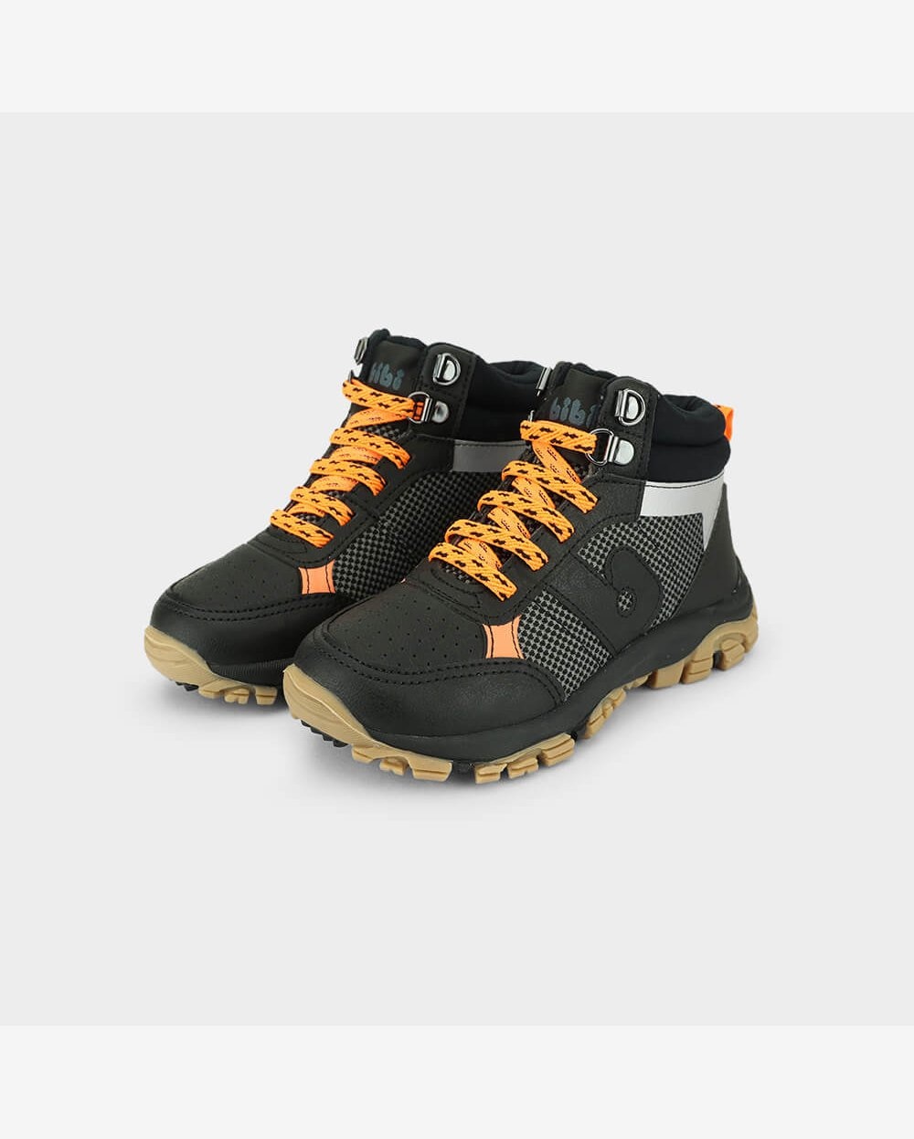 Abotinado Infantil Bibi Trail Preto com Laranja