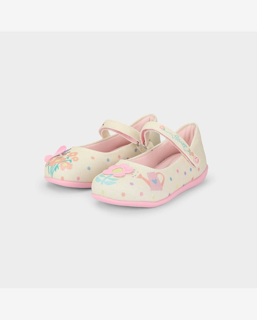 Sapatilha Infantil Bibi Candy Mini Bege de Flores