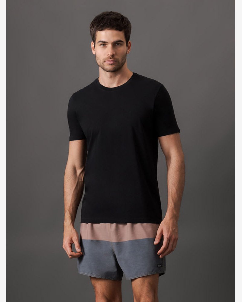 Camiseta Manga Curta Logo Costas Calvin Klein Swimwear - Preto