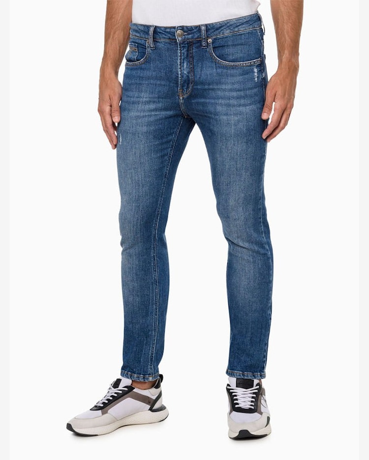 Calça Jeans Masculina Skinny Bordado Calvin Klein Jeans Azul Médio Azul  Médio Riachuelo