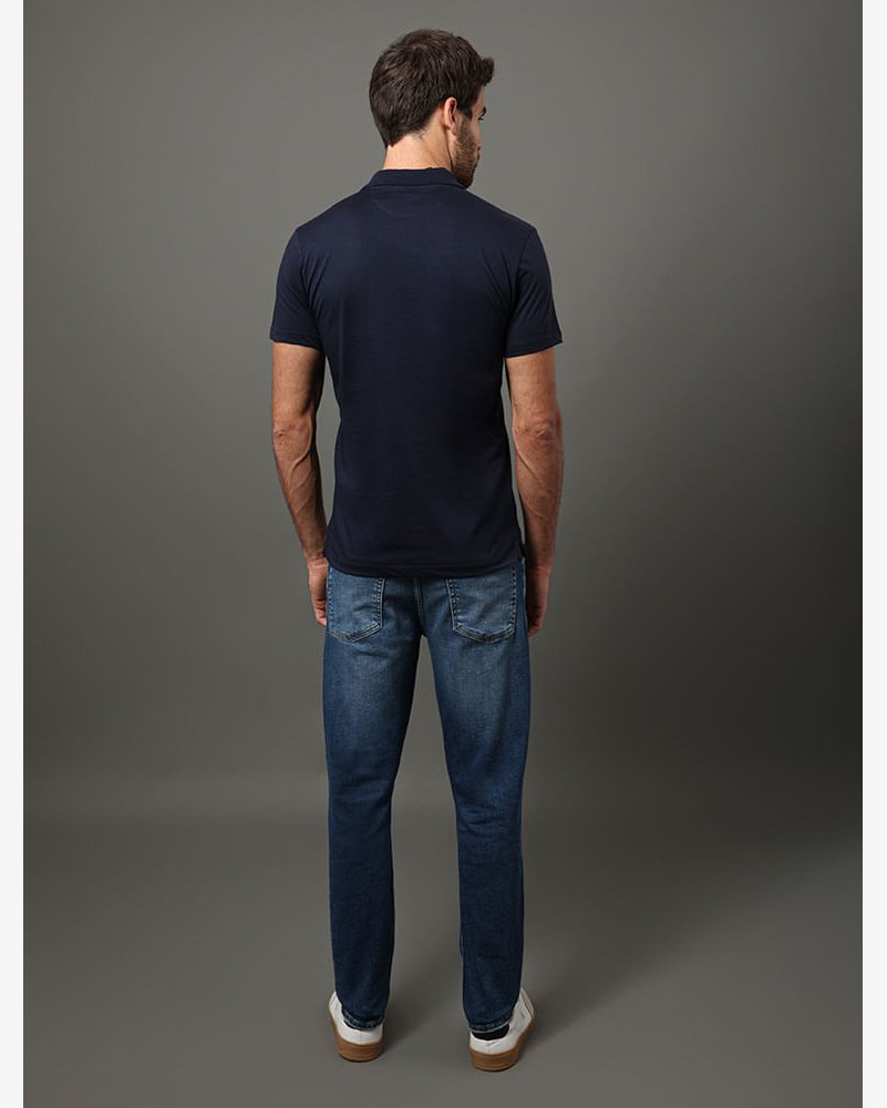 Polo Masculina Slim Pima Calvin Klein Jeans - Marinho