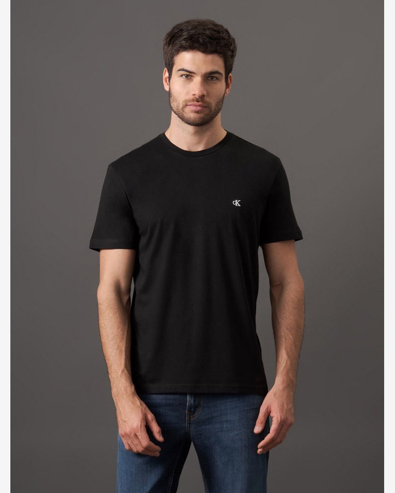 Camiseta Mc Ckj Masc Ck Bordado - Preto