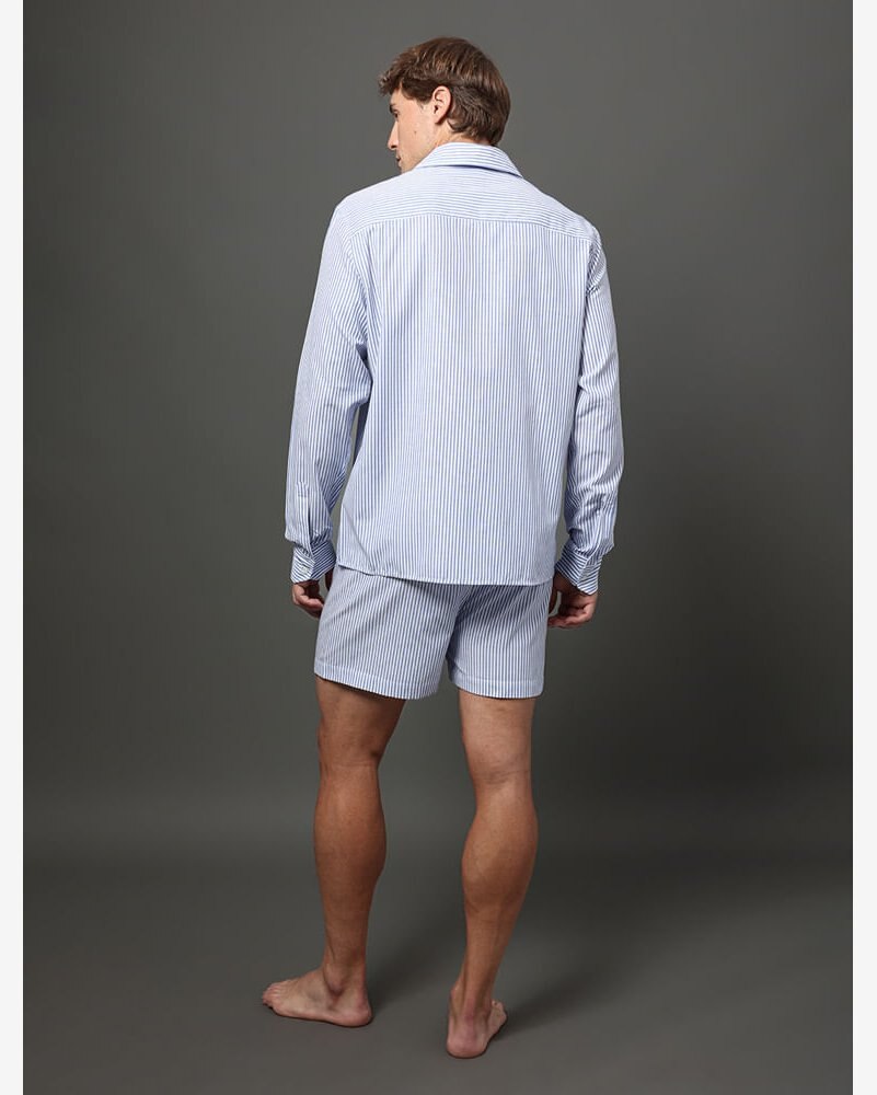 Pijama Masculino Camisa e Bermuda Calvin Klein Underwear - Azul Médio