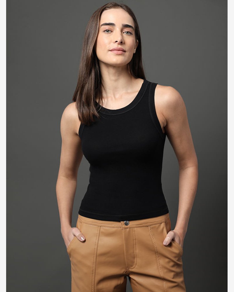 Regata Feminina Ribana Viscose Calvin Klein Jeans - Preto