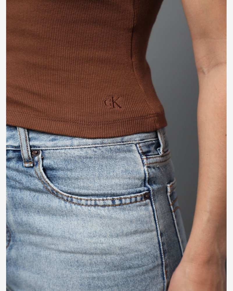 Regata Feminina Nadador Ribana Calvin Klein Jeans - Marrom