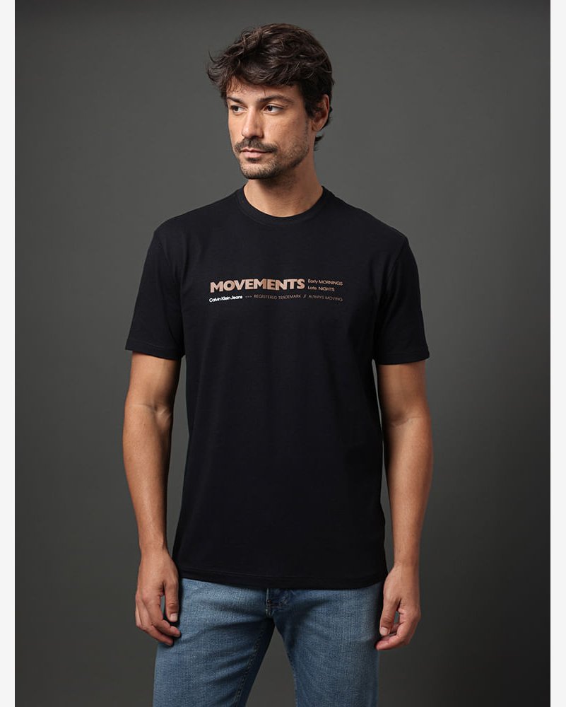 Camiseta Masculina Movements Calvin Klein Jeans - Preto