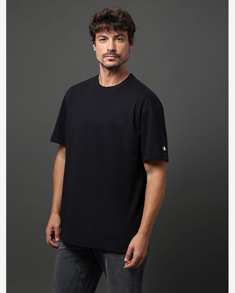 Camiseta Masculina Oversized Logo Calvin Klein Jeans - Preto