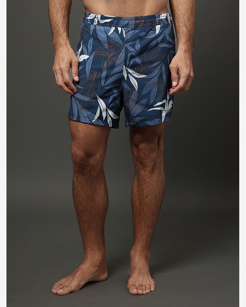 Shorts D'Água Masculino Dupla Face Hibiscus Calvin Klein Swimwear - Marinho