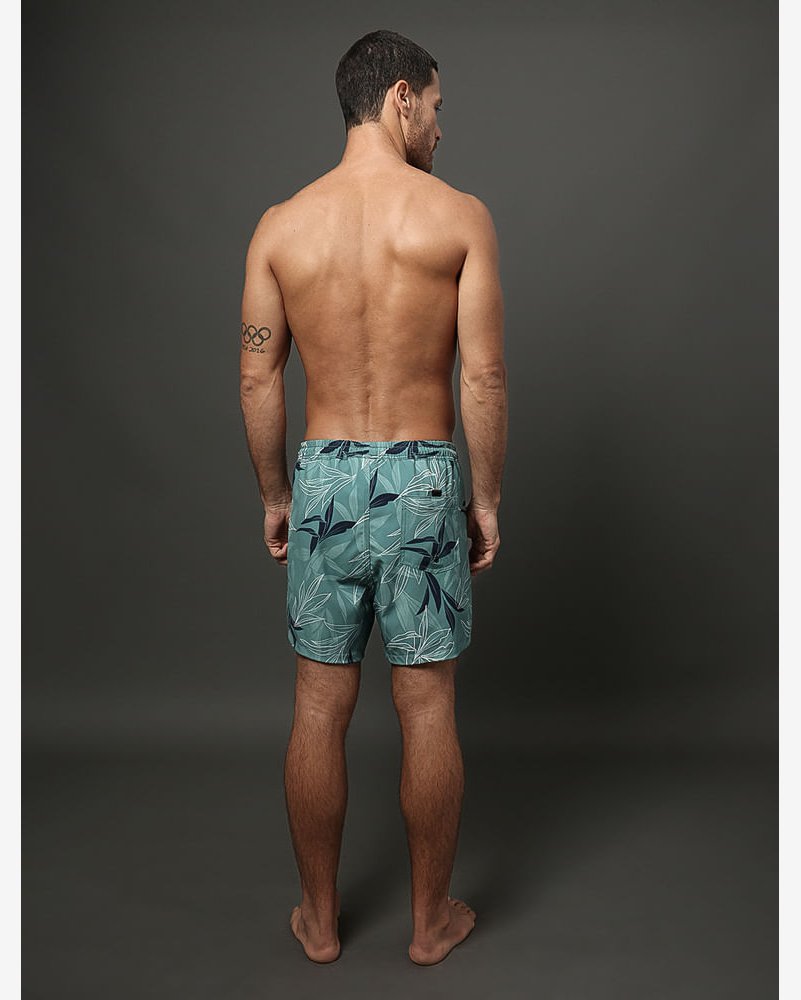 Shorts D'Água Masculino Dupla Face Hibiscus Calvin Klein Swimwear - Verde