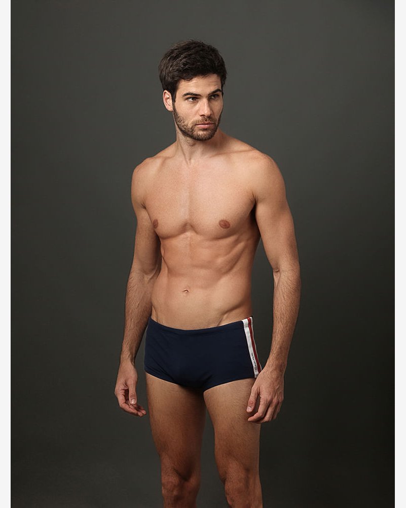 Sunga Trunk Faixa Bicolor Calvin Klein Swimwear - Marinho