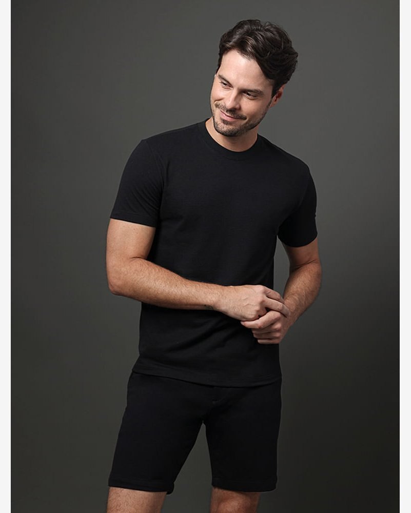 Bermuda Masculina Comfort Moletom Calvin Klein - Preto