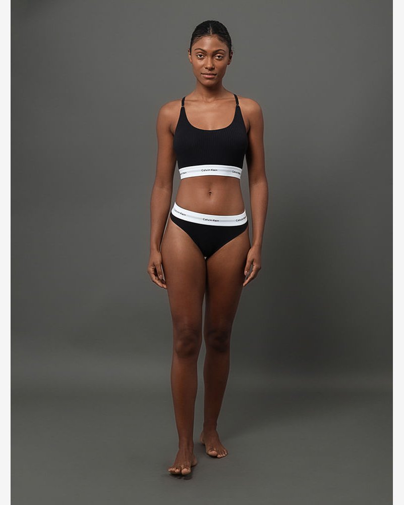 Calcinha Tanga Modal Ribana Modern Calvin Klein Underwear - Preto