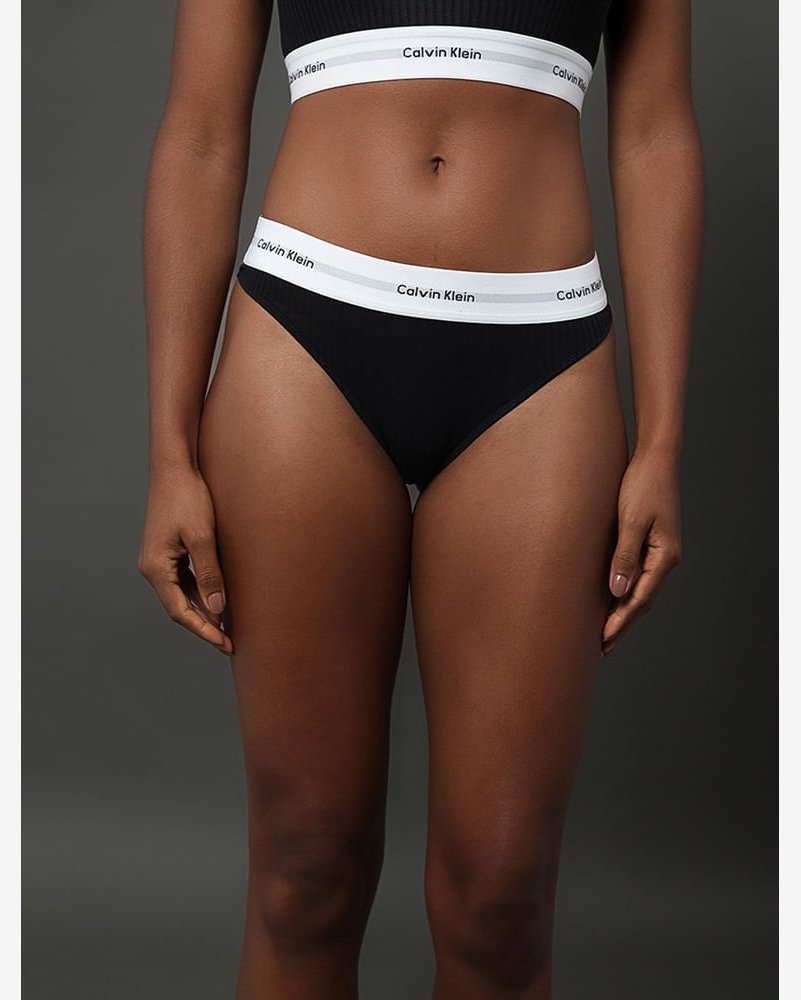 Calcinha Tanga Modal Ribana Modern Calvin Klein Underwear - Preto