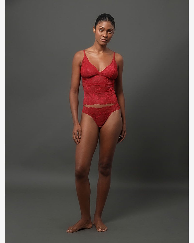 Calcinha Fio Dental Bridal Lace Calvin Klein Underwear - Vermelho