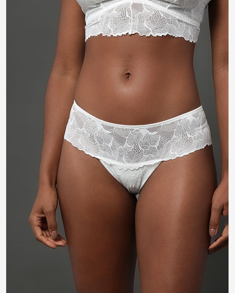 Calcinha Fio Dental Bridal Lace Calvin Klein Underwear - Off White