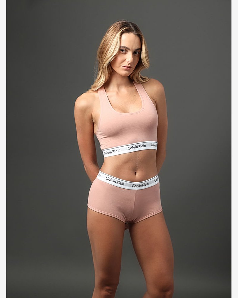Calcinha Boyshort Modern Cotton Calvin Klein Underwear - Terra