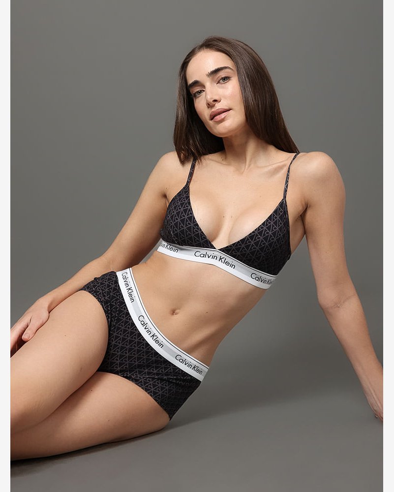 Calcinha Boyshort Estampada Modern Cotton Calvin Klein Underwear - Preto
