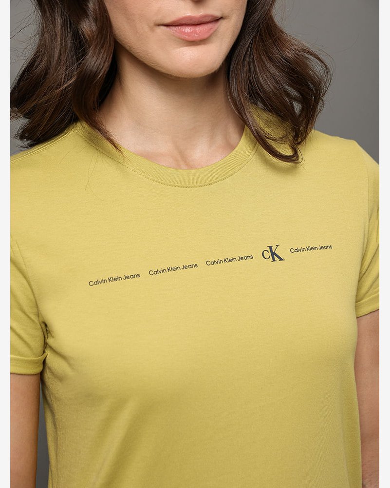 Camiseta Feminina Logo Calvin Klein Jeans - Verde Pistache