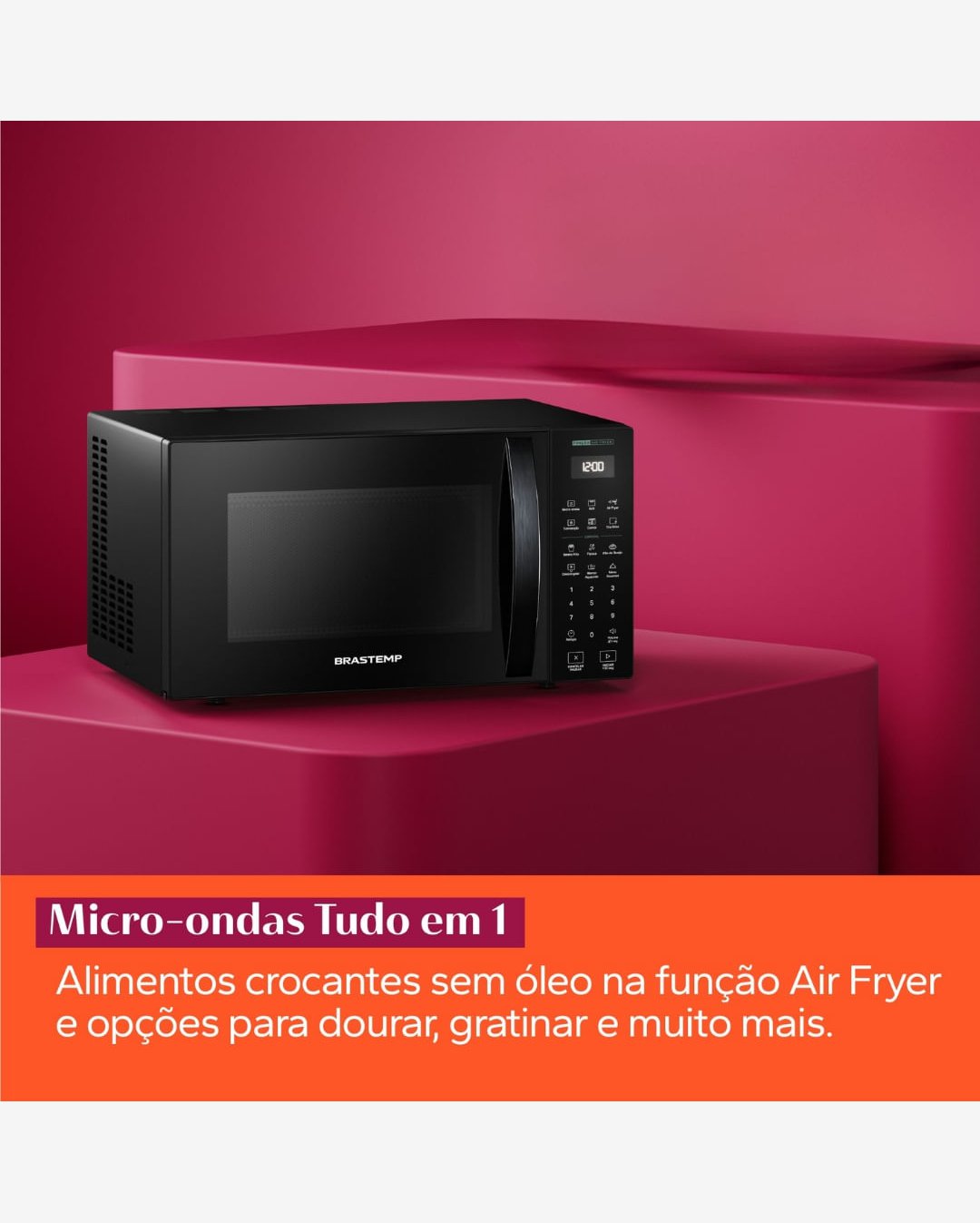 Micro-ondas Brastemp Bancada 29L Air Fryer Preto 110V BMC29AEANA