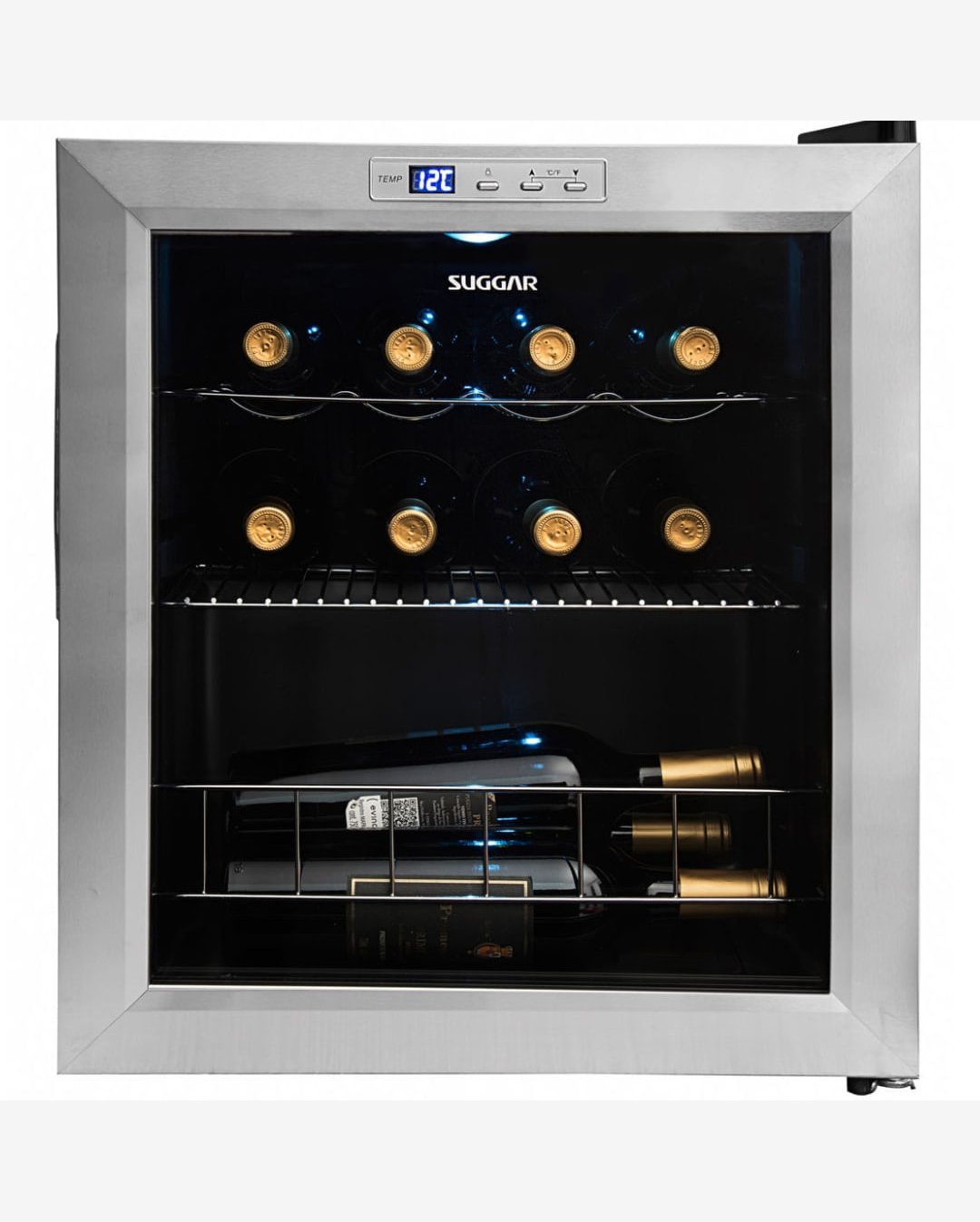 Adega Suggar Lyon 13 Garrafas Preta Inox