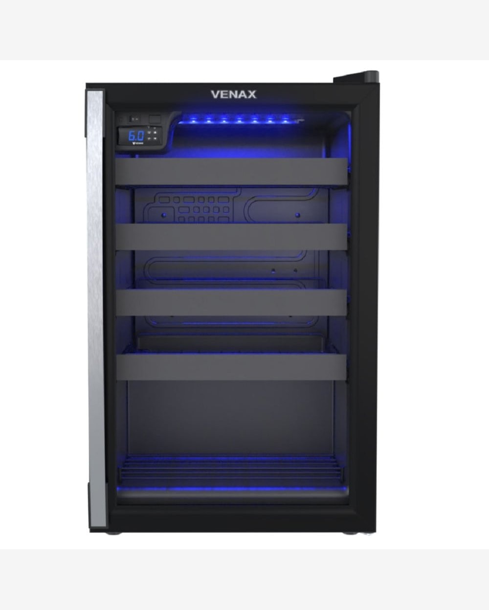 Adega Venax Piubella 24 Garrafas 100L  Abertura Para Direita Preta 110V 7831