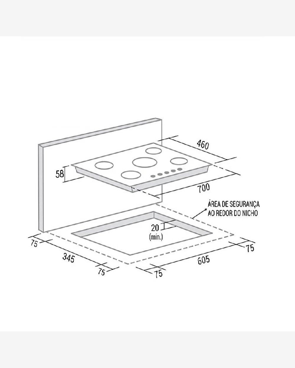Riachuelo Cooktop à Gás Suggar 5 Queimadores Branco Bivolt FG5305BR
