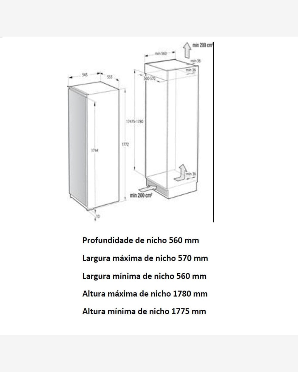Riachuelo Geladeira de Embutir Gorenje 1 Porta 305 Litros 220V RI5182A1