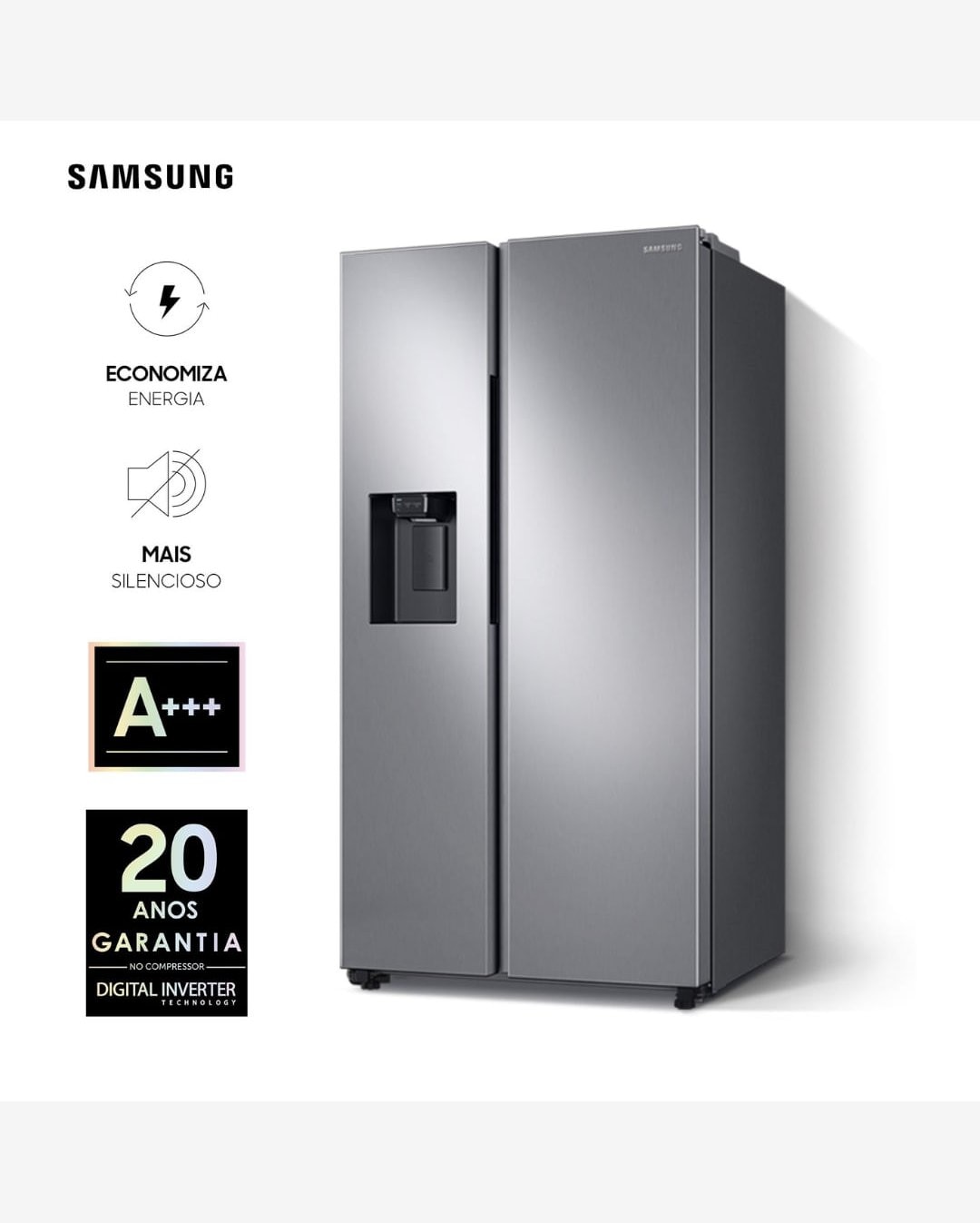 Geladeira Samsung Side by Side RS60 602L Inox Look