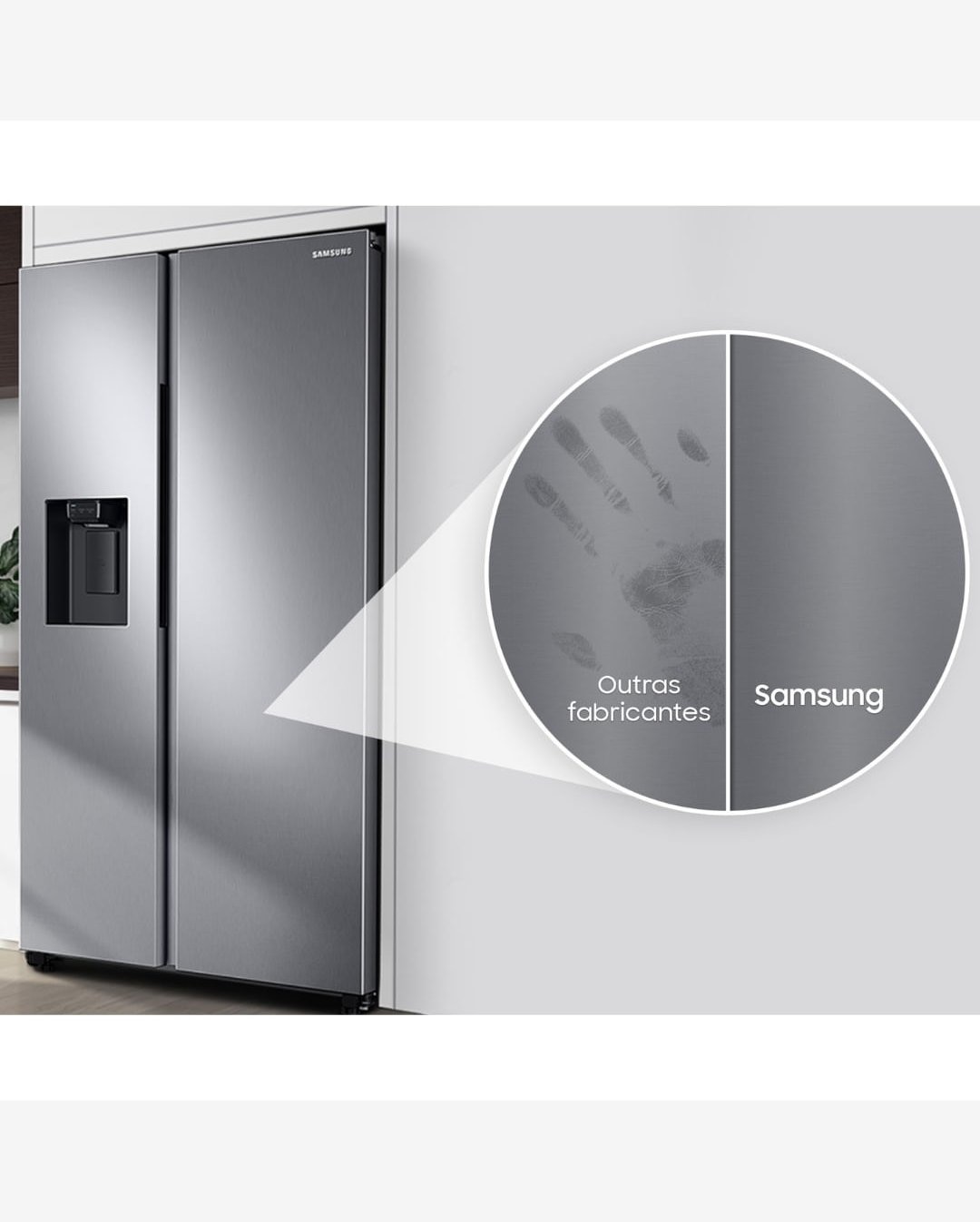 Geladeira Samsung Side by Side RS60 602L Inox Look
