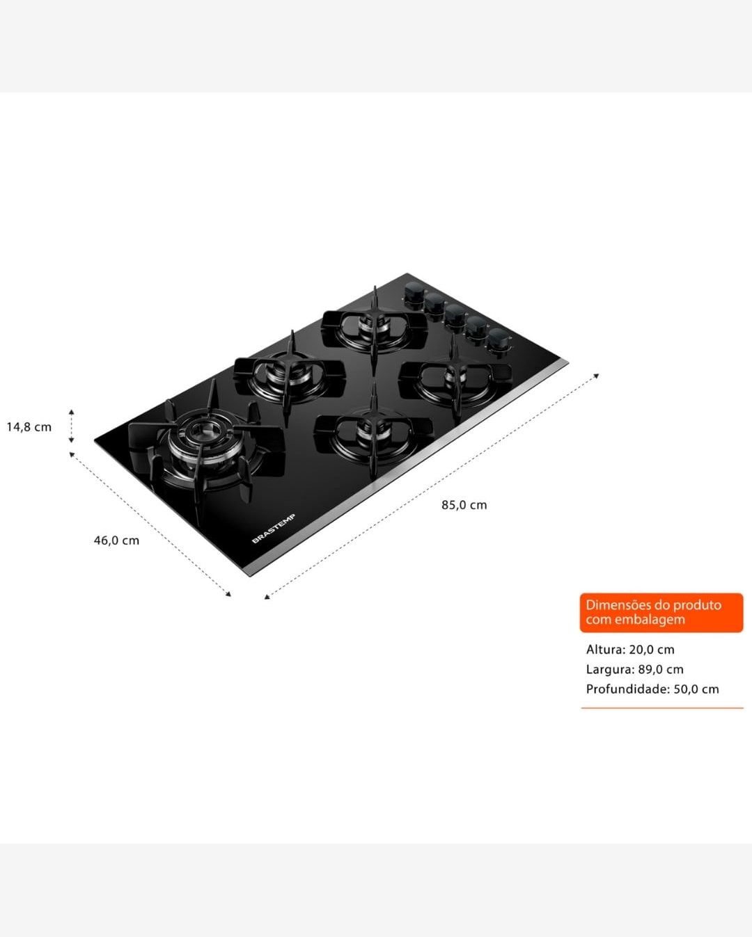 Cooktop a Gás 5Q Brastemp Eclipse Collection Preto Bivolt BDD86APUNA