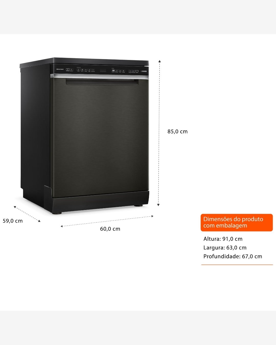 Lava Louças Brastemp Eclipse  15 Serviços Power Clean Preta 110V BLF62APANA