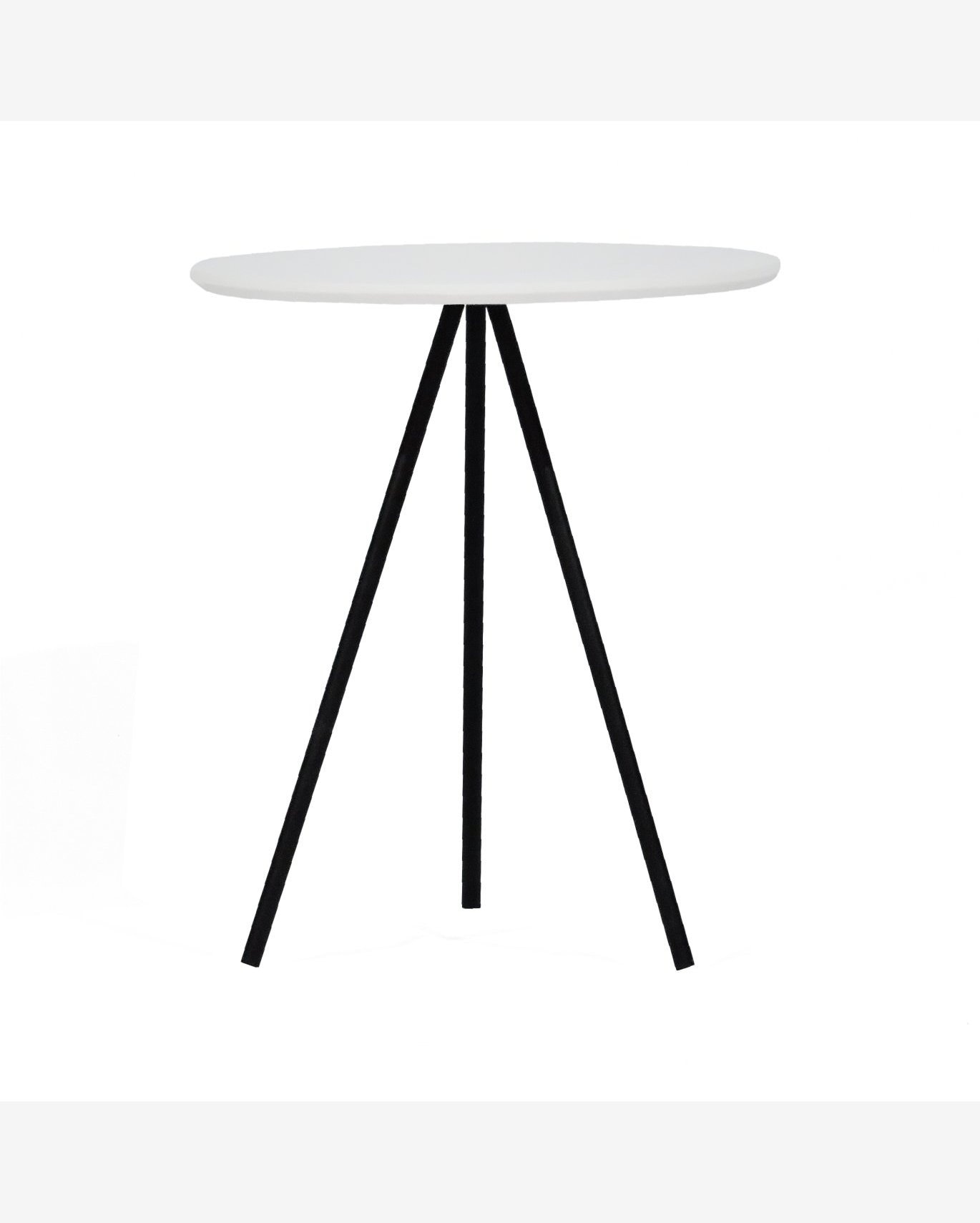 Mesa Lateral Redonda Trilegal Ø420x530 - Preto/Branco