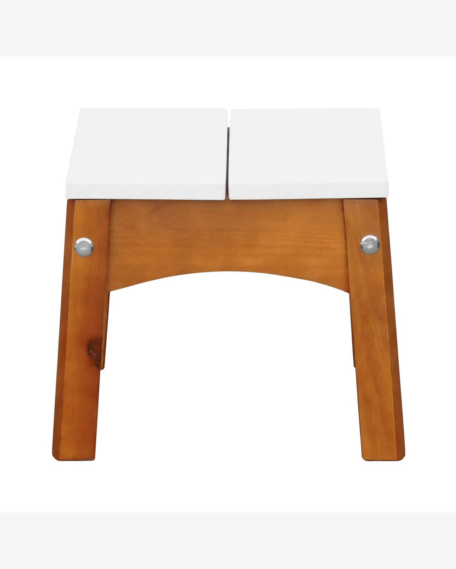 Banco Infantil Áustria Madeira Maciça Assento MDF Laqueado - Amêndoa/Branco
