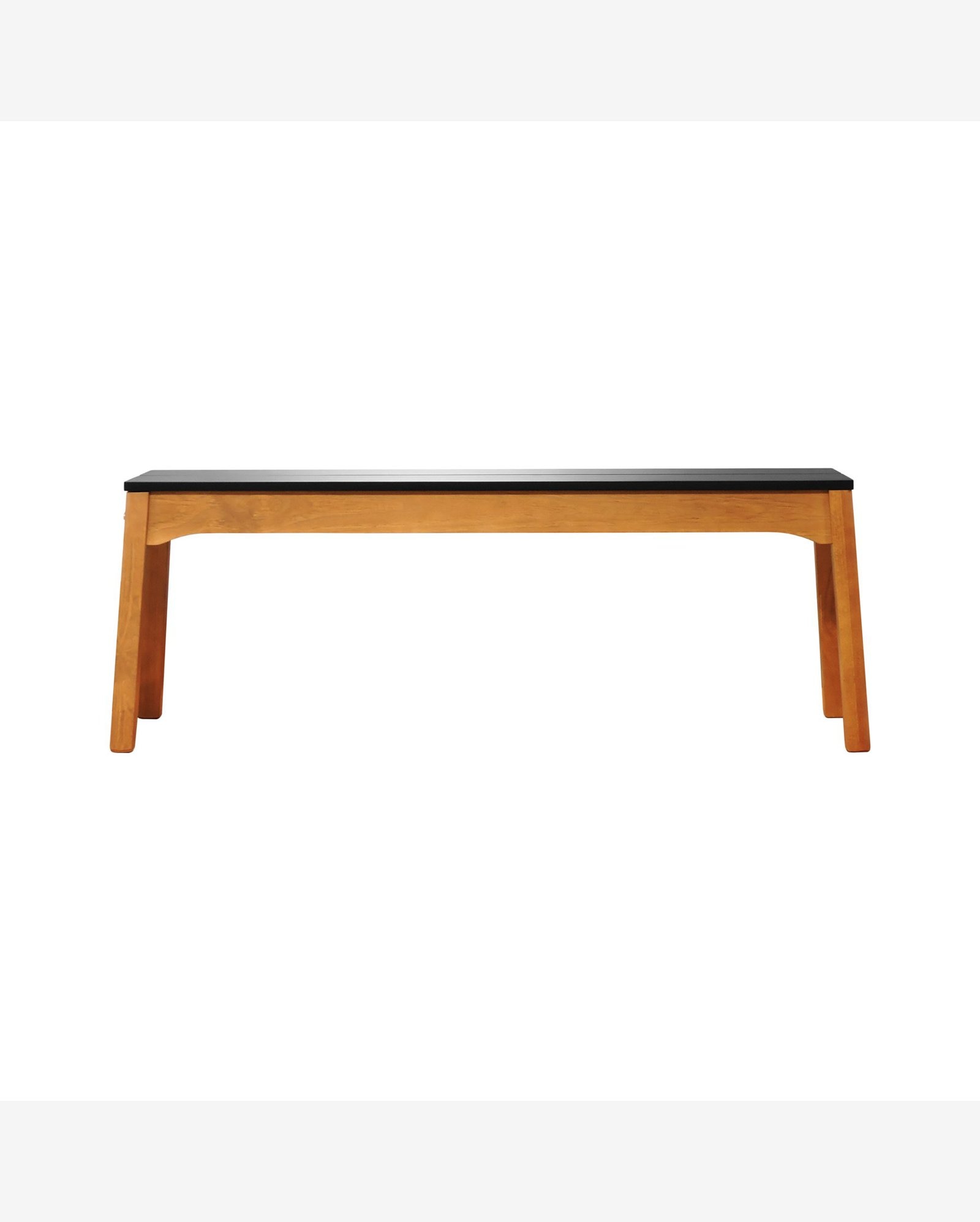 Banco 2 Lugares Áustria Madeira Maciça Assento MDF Laqueado Amêndoa/Preto