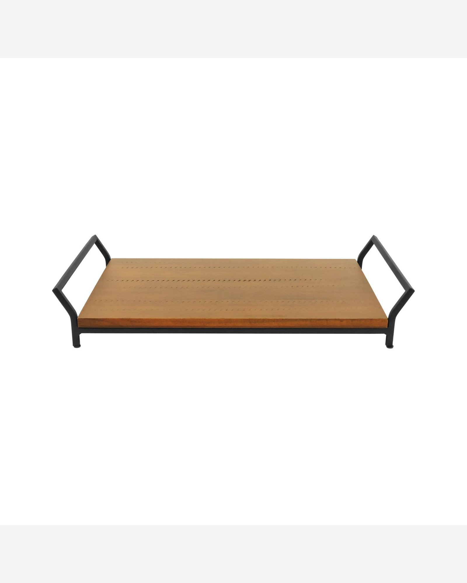 Bandeja Jahari 520x300x95mm - Preto/Amêndoa Rústico
