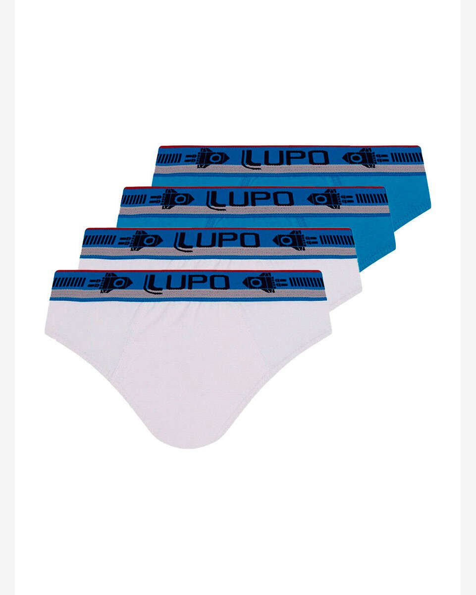 Kit com 4 Cuecas Infantil Slip Lupinho 361-001 Colorido