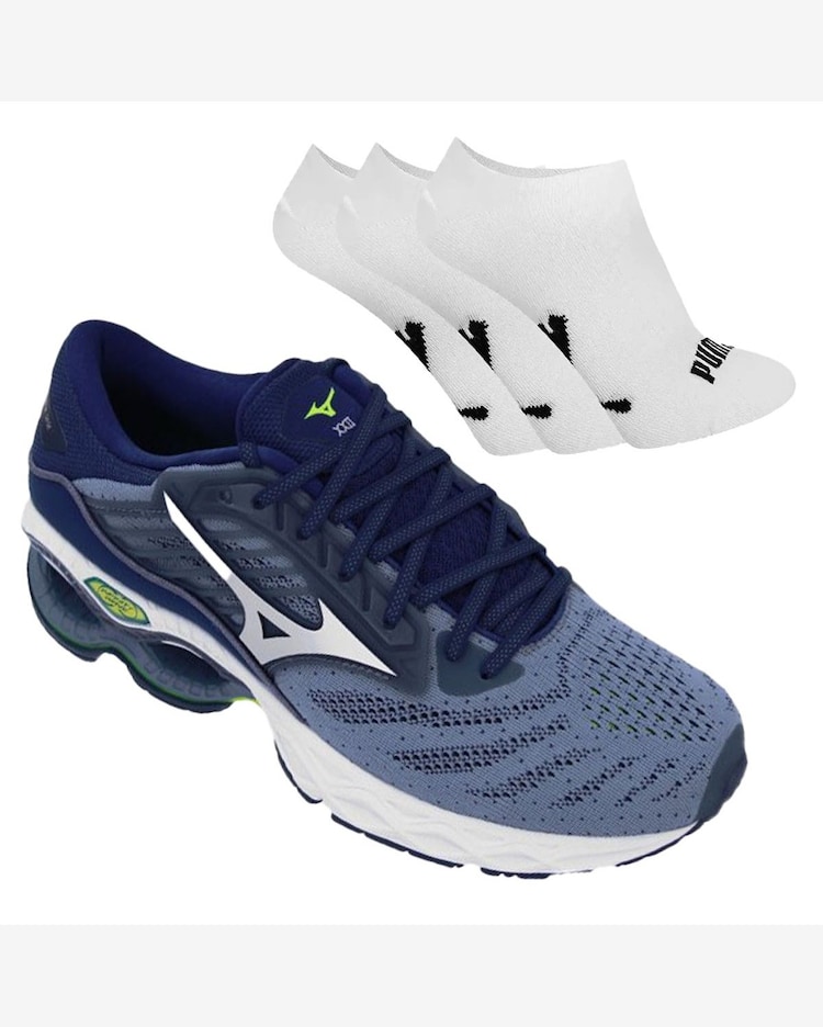 Kit Tênis Mizuno Wave Creation 22 Masculino Pares de Meia